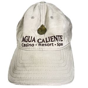 Agua Caliente Spa Resort Casino Beige Suede Baseball Hat One Size